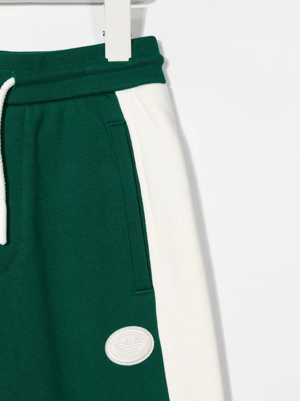 Спортивные брюки в стиле колор-блок Emporio Armani Kids, зеленый — фото 3
