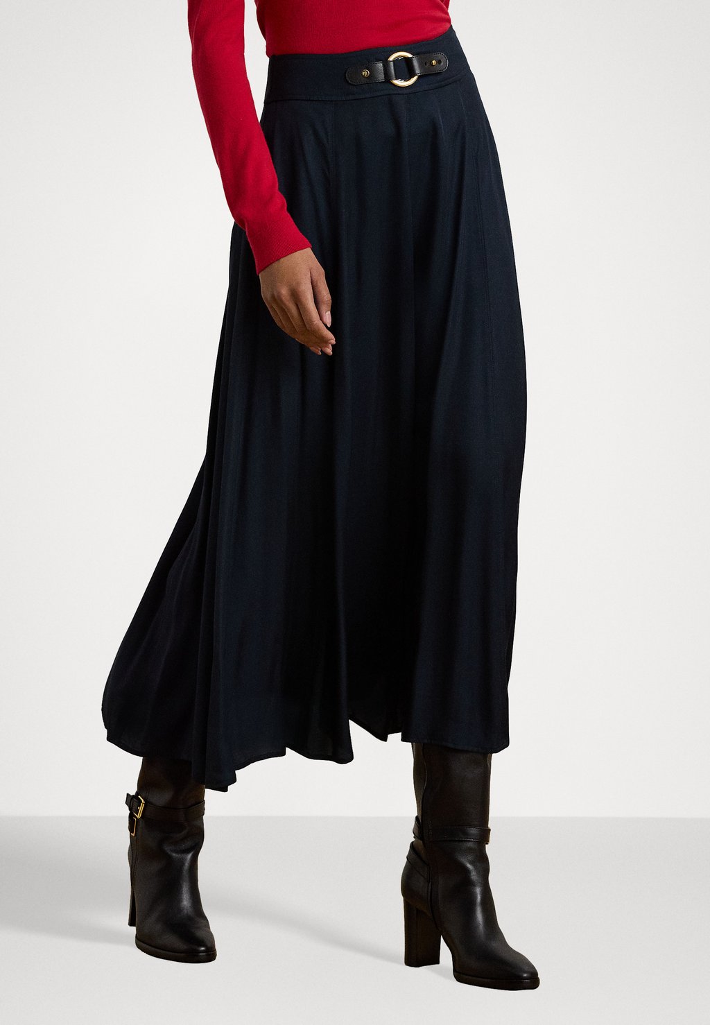 

Юбка А-силуэта BUCKLE TRIM TWILL MIDI SKIRT Lauren Ralph Lauren, темно-синий