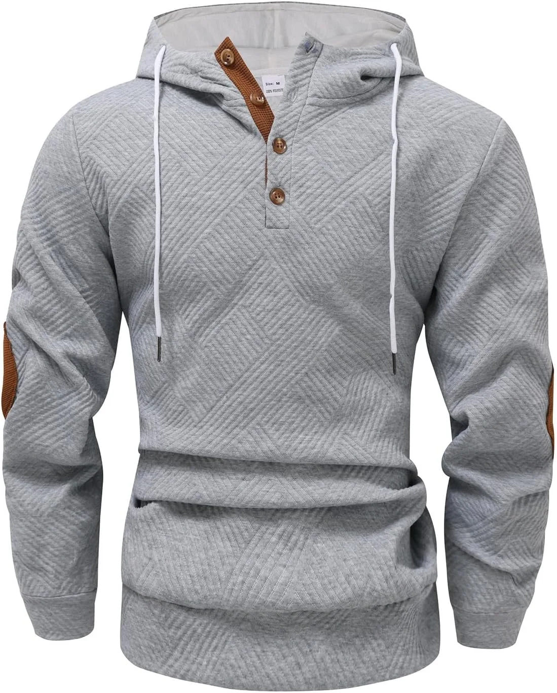 

Мужской текстурированный худи с капюшоном на пуговицах RSZGSWS