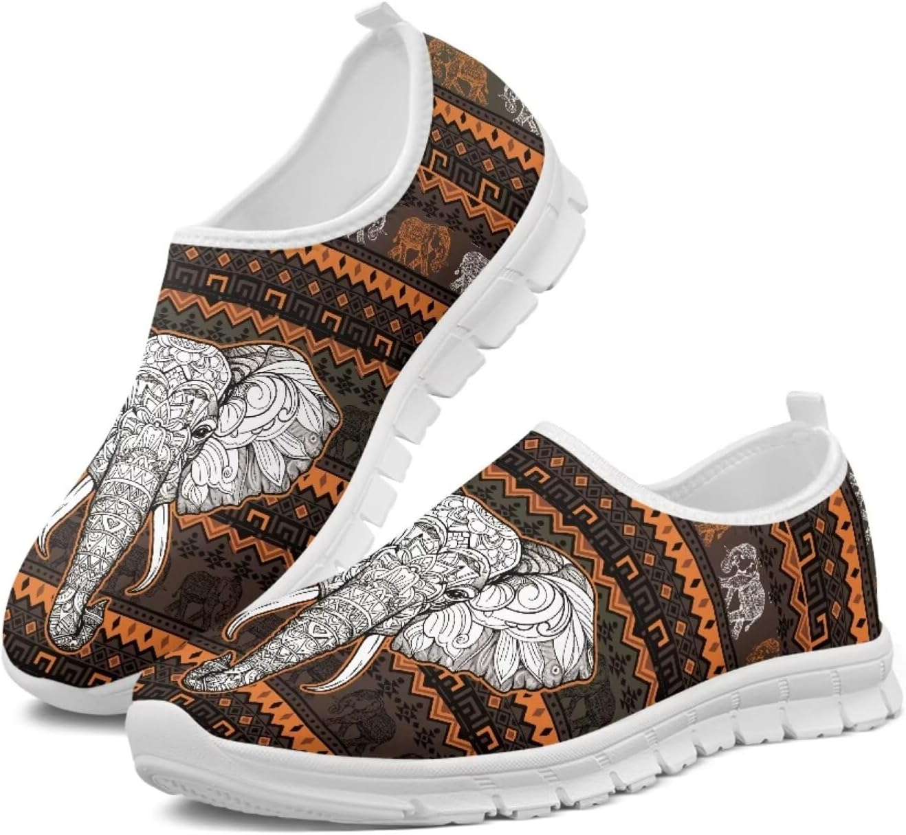 

Мужские слипоны Twousenru, удобные лоферы, легкие повседневные широкие кроссовки из ткани для прогулок и путешествий, Africa Tribe Style