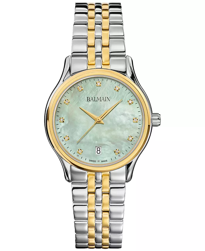 

Женские часы-браслет Swiss Beleganza Diamond (1/20 ct. общ. вес) из двухцветной нержавеющей стали, 32 мм Balmain
