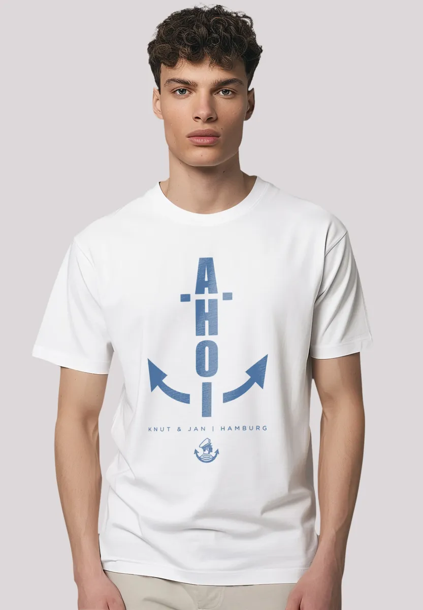 

F4NT4STIC Футболка "Ahoi Anker Blau Knut & Jan Hamburg", премиум качество, белый