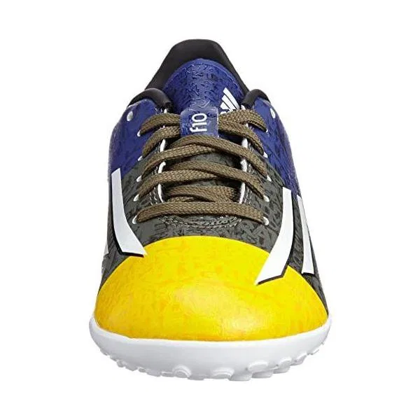 Детские футбольные бутсы Adidas F50, черный/синий/желтый, размер 17.5cm - 28 RU — фото 2