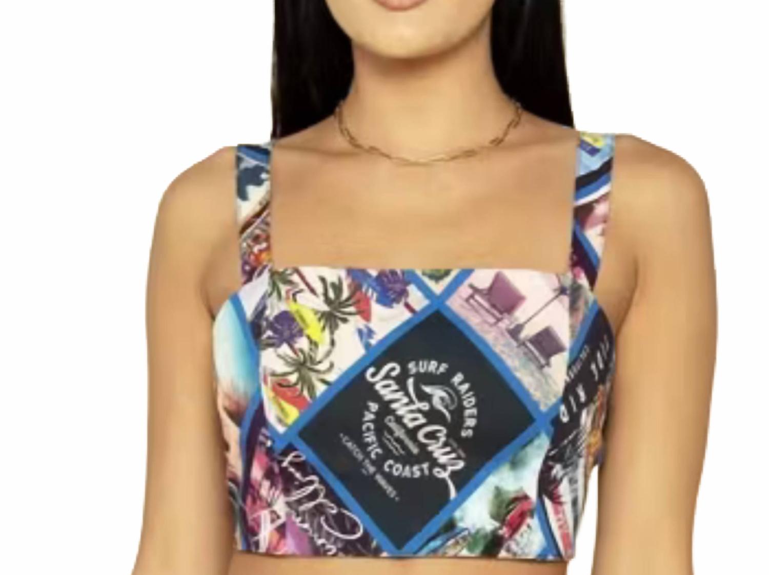 

Короткий топ с разноцветным принтом SHORE, Multi Color