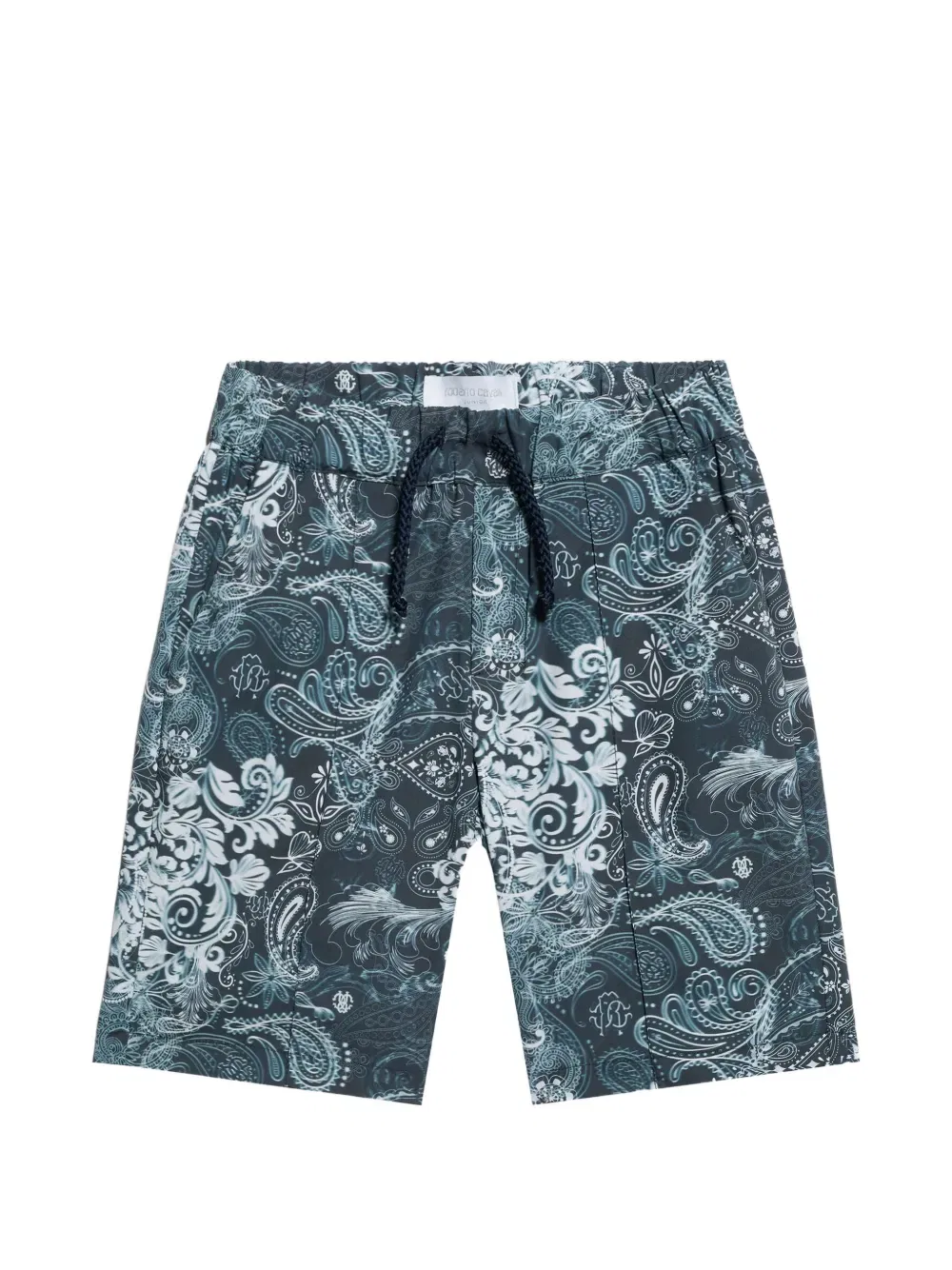 Шорты на завязках с узором «пейсли» Roberto Cavalli Junior, синий