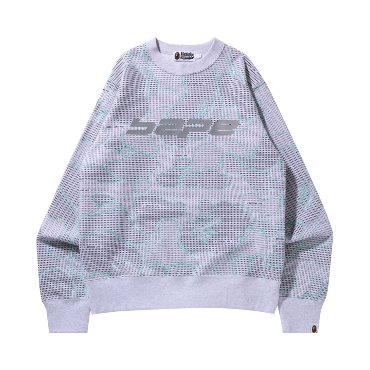 

Текстовый код BAPE Camo Crewneck Серый