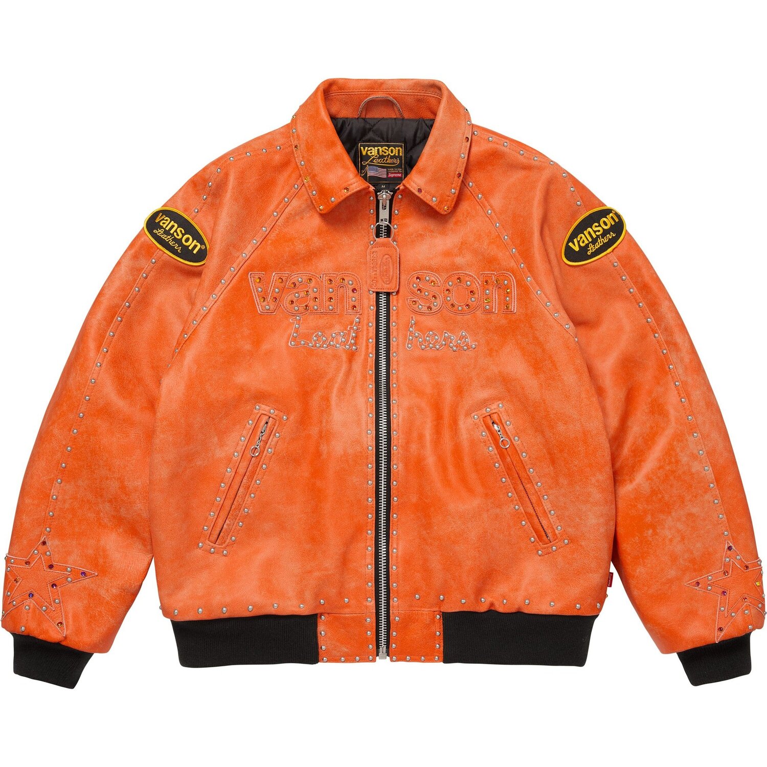 Куртка Vanson Leathers X Bb Simon FW25 WEEK15 унисекс Supreme, оранжевый/оранжевый — фото 2