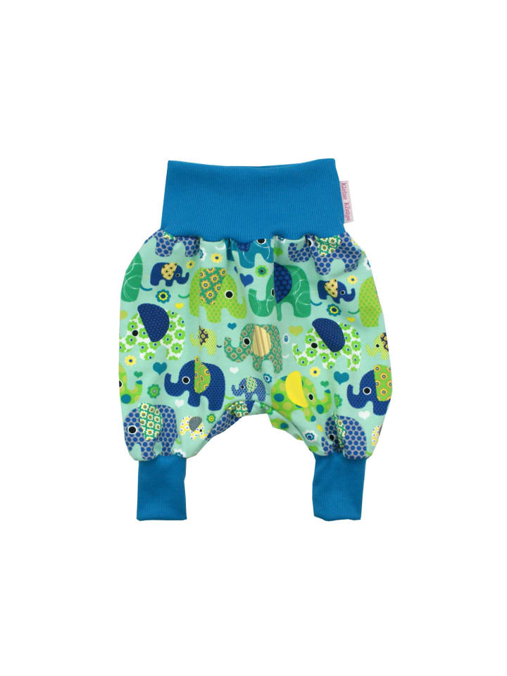 

Тканевые брюки Kleine Könige Baby Pumphose Elefantenparty, бирюзовый