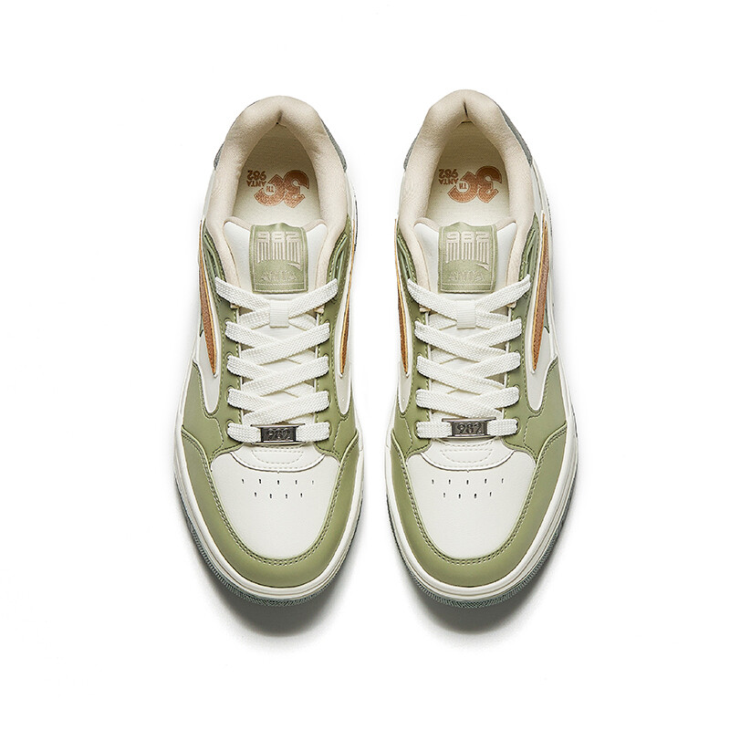 Кроссовки ANTA Life Collection Skateboarding Shoes Men Low-top Ivory White / Bleached Green / Lotus Root Brown, слоновая кость/зеленый — фото 3