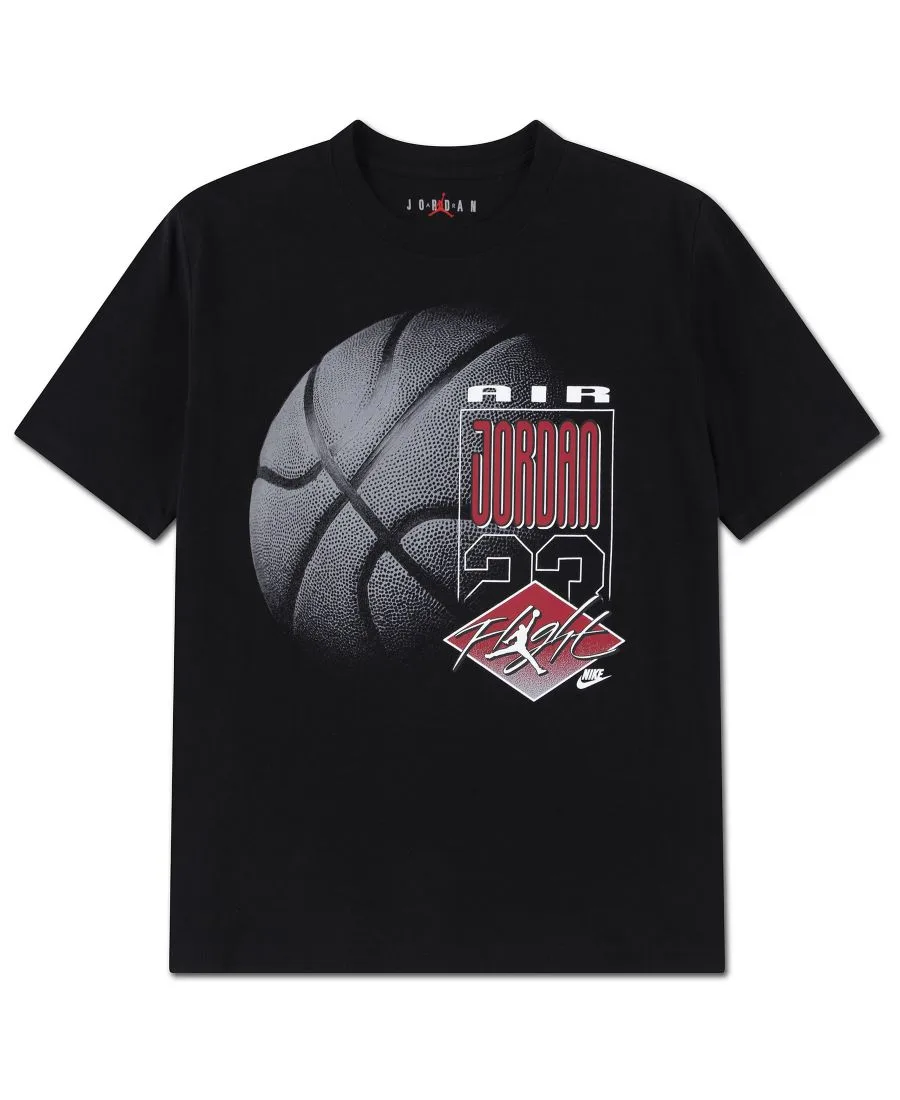 Детская футболка с коротким рукавом и круглым вырезом Hoop Dreams для мальчиков 8-20 лет Jordan, черный