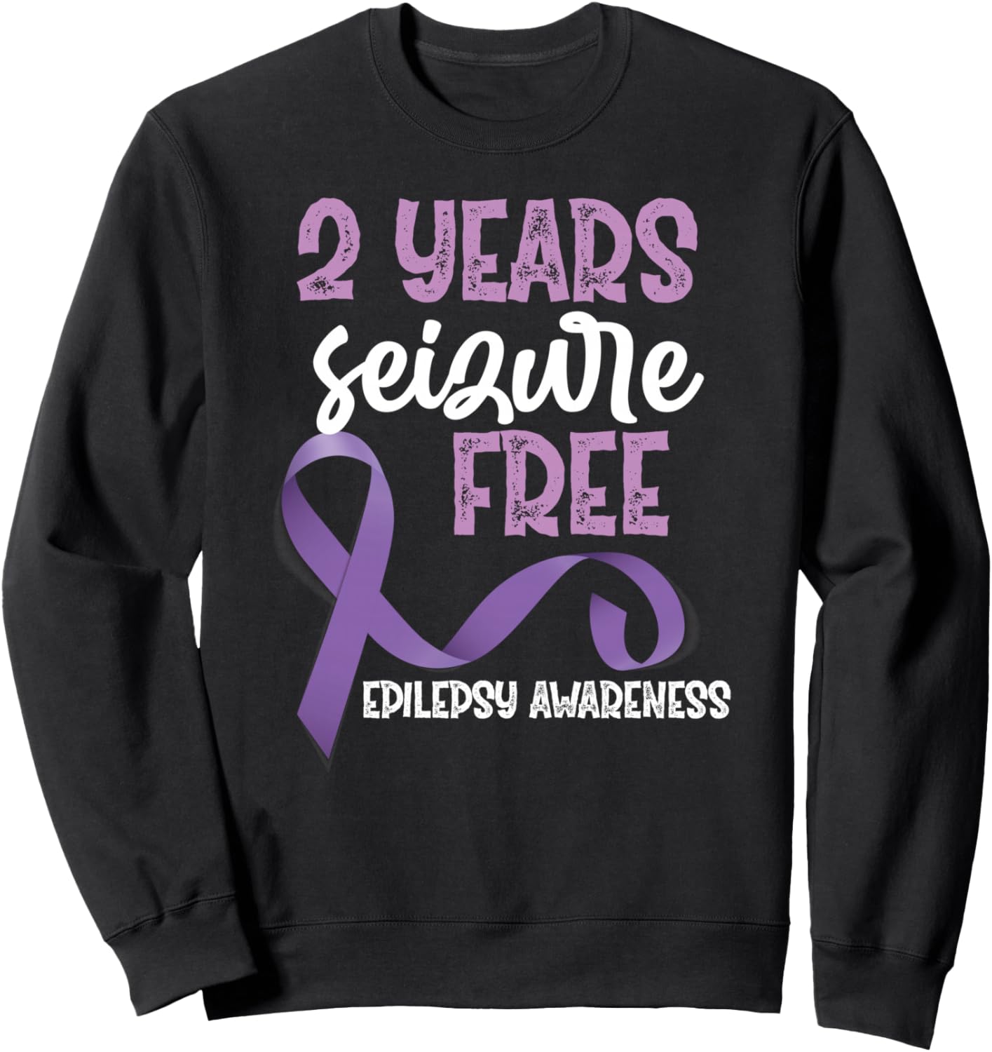 

Лента осведомленности об эпилепсии, толстовка «2 года без приступов» Epilepsy Awareness Day Month Support Hs0, черный