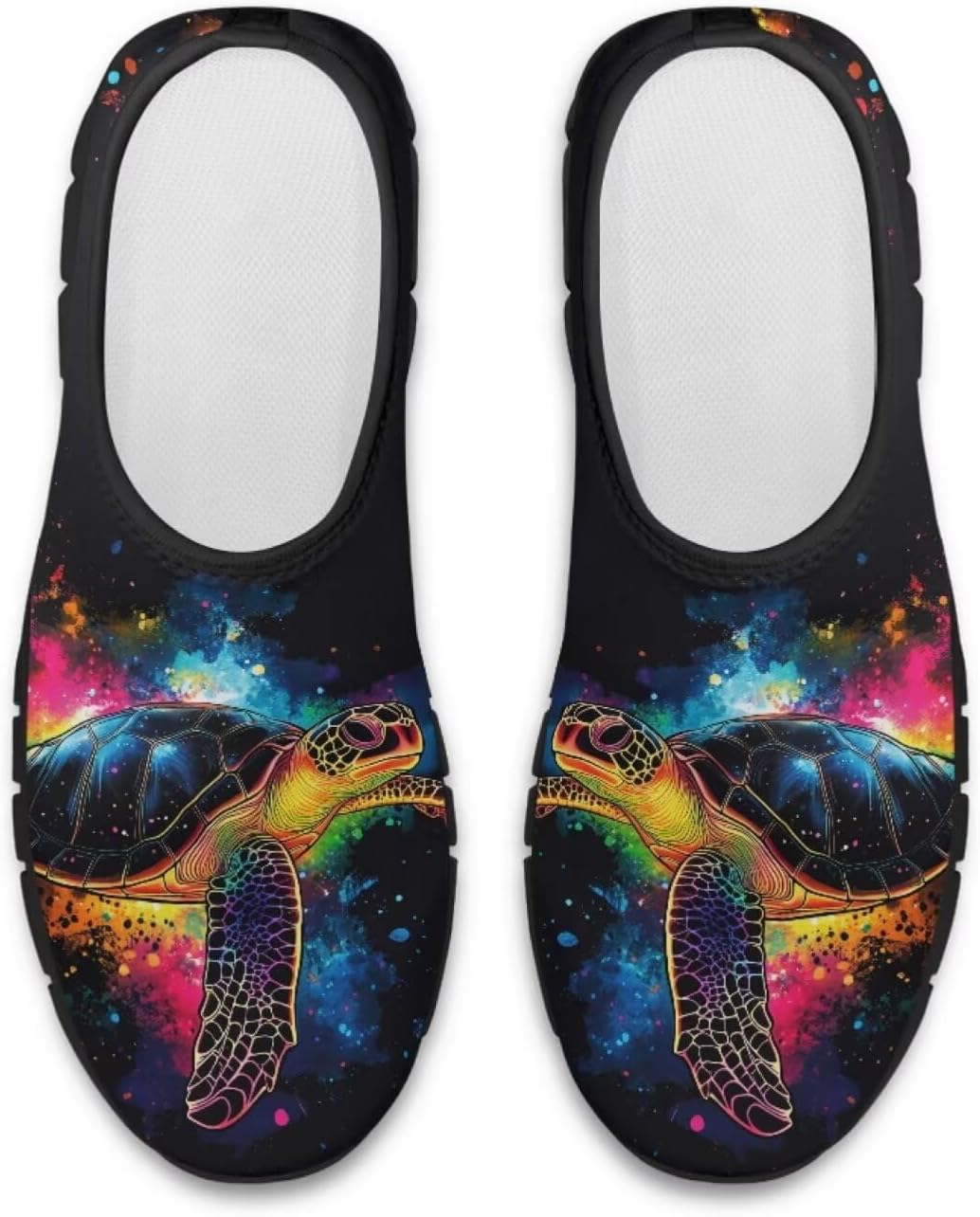 

Повседневные кроссовки Binienty для женщин и мужчин с принтом морской черепахи, лоферы с поддержкой свода стопы, низкие лоферы на платформе, Ice & Fire Sea Turtle