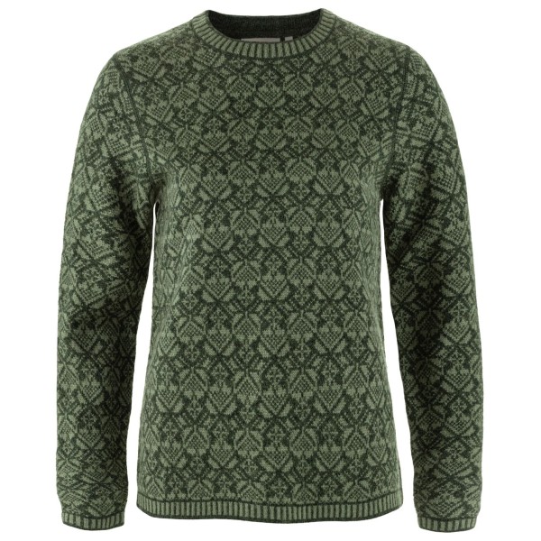 

Женский зимний свитер с круглым вырезом - шерстяной свитер Fjällräven, Deep Forest