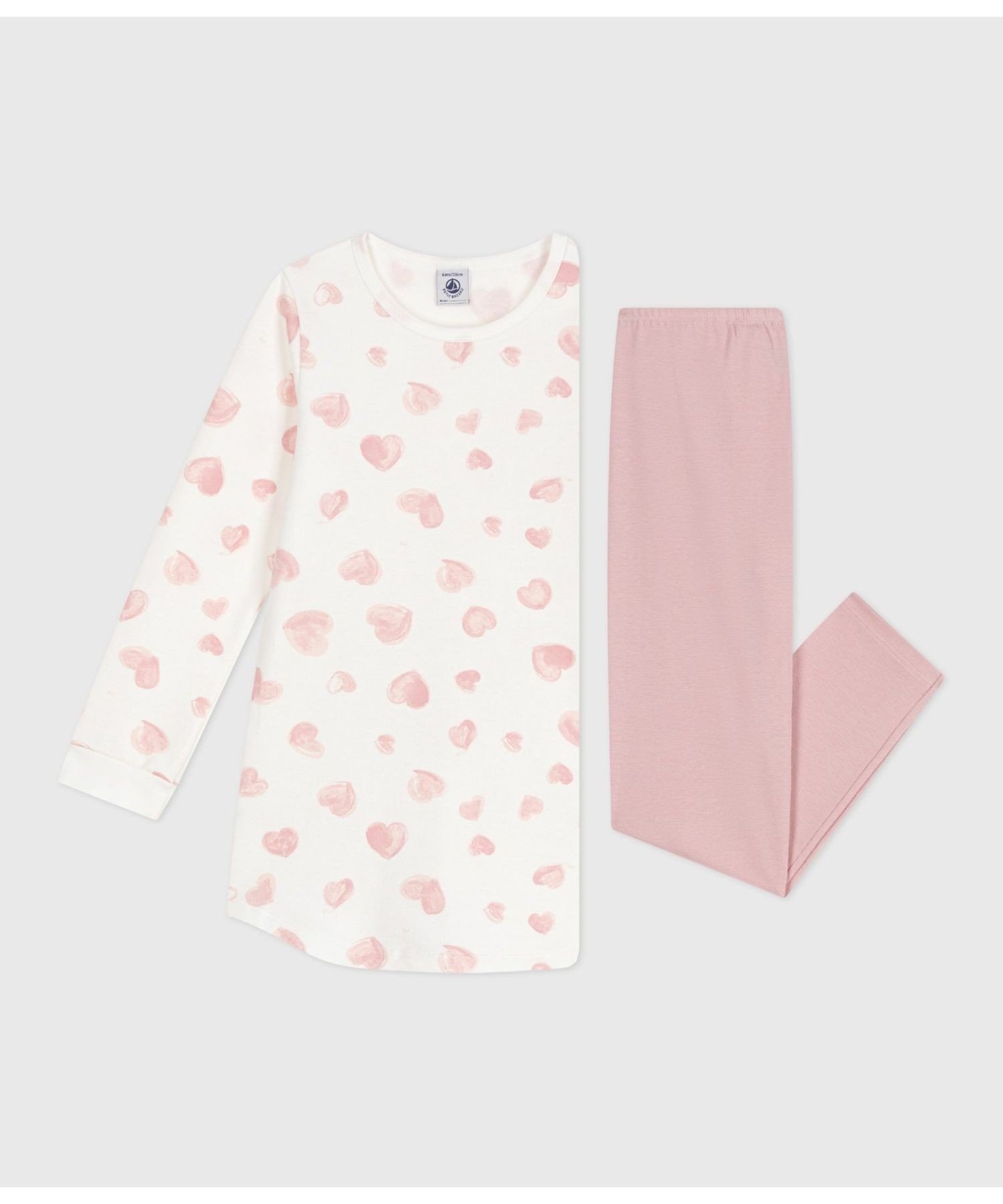 Пижама-туника с длинными рукавами PETIT BATEAU, Light Pink/Multicolor — фото 2