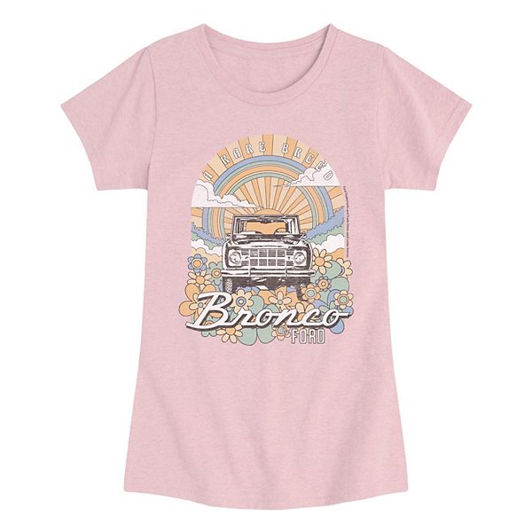 

Футболка с принтом Ford Bronco Rare Breed для девочек 7-16 лет Licensed Character, Heather Pink