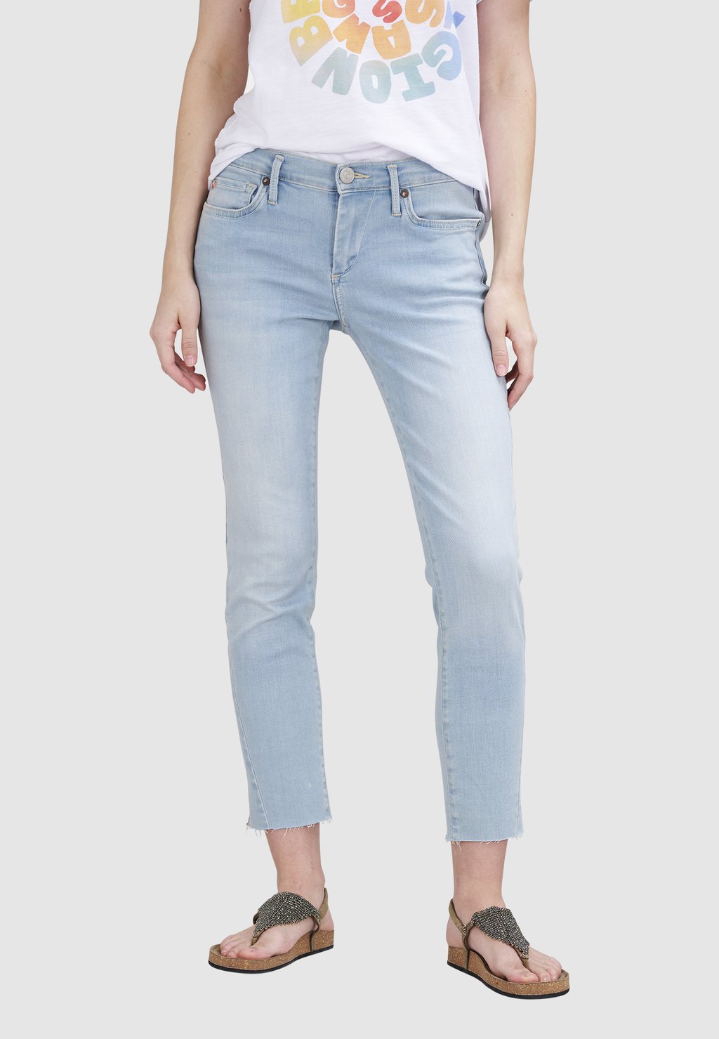 

Джинсы облегающего кроя HALLE CROP SLIT True Religion, синий