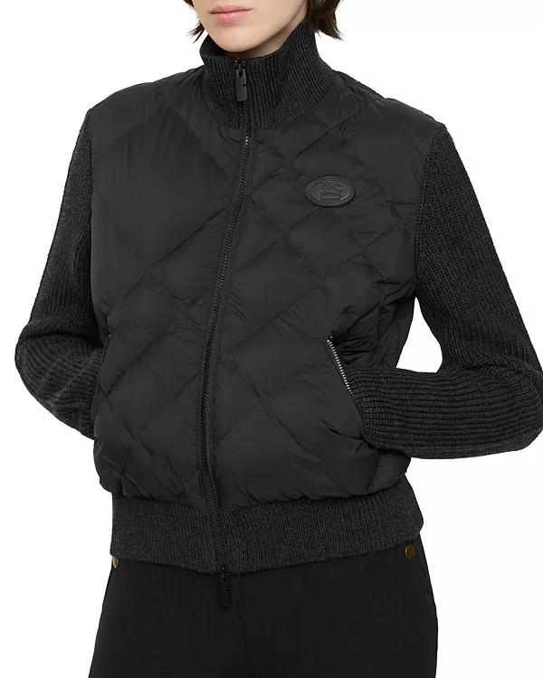 

Куртка из нейлона и шерсти в клетку Burberry, черный