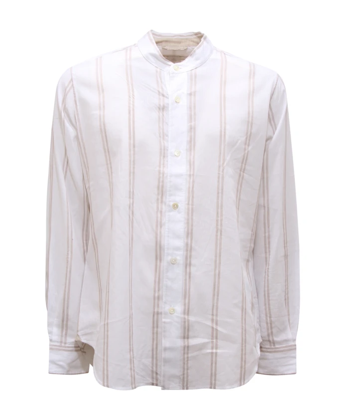 

Рубашка из смесовой льняной ткани в корейском стиле. Eleventy, белый