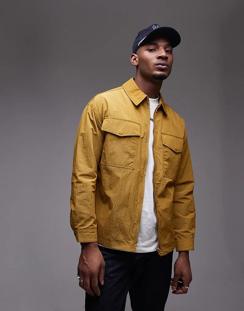 

Легкая куртка Topman рипстоп горчичного цвета, Желтый, Легкая куртка Topman рипстоп горчичного цвета