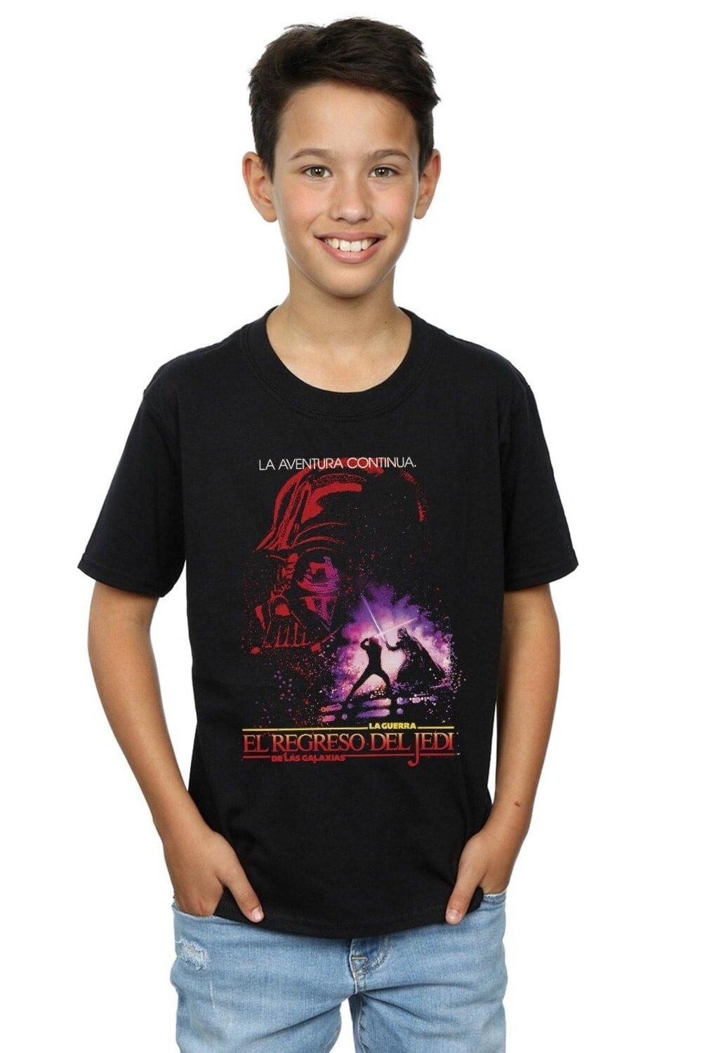 

Футболка с испанским плакатом «Возвращение джедая» Star Wars, черный