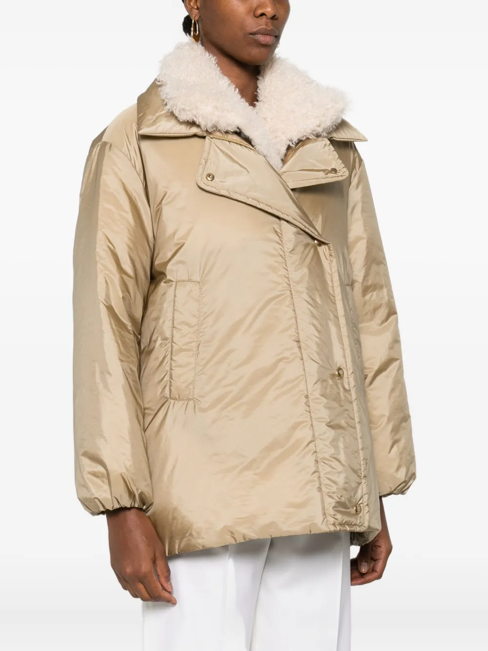 Стеганая куртка Voue с воротником-шерпа MONCLER, нейтральный — фото 3