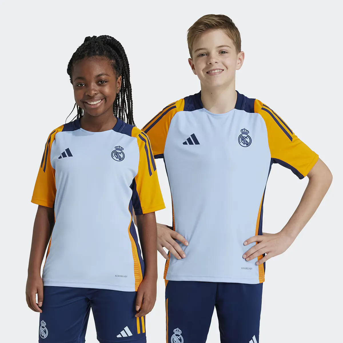 

Реал Мадрид CF Tr Jsy Y Adidas Детская футболка, синий/оранжевый