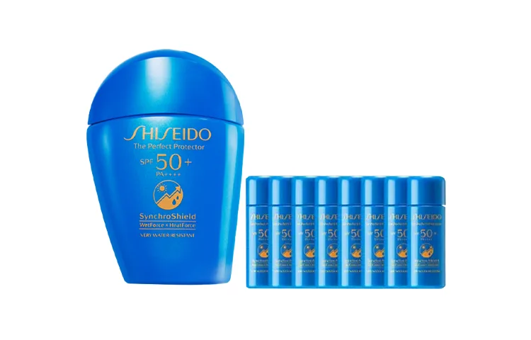 SHISEIDO Крем для загара Blue Big Guy с защитой от ультрафиолета, водостойкий и устойчивый к поту SPF50+ PA++++, 50 мл, Blue Fat Sun Protection 50ml set