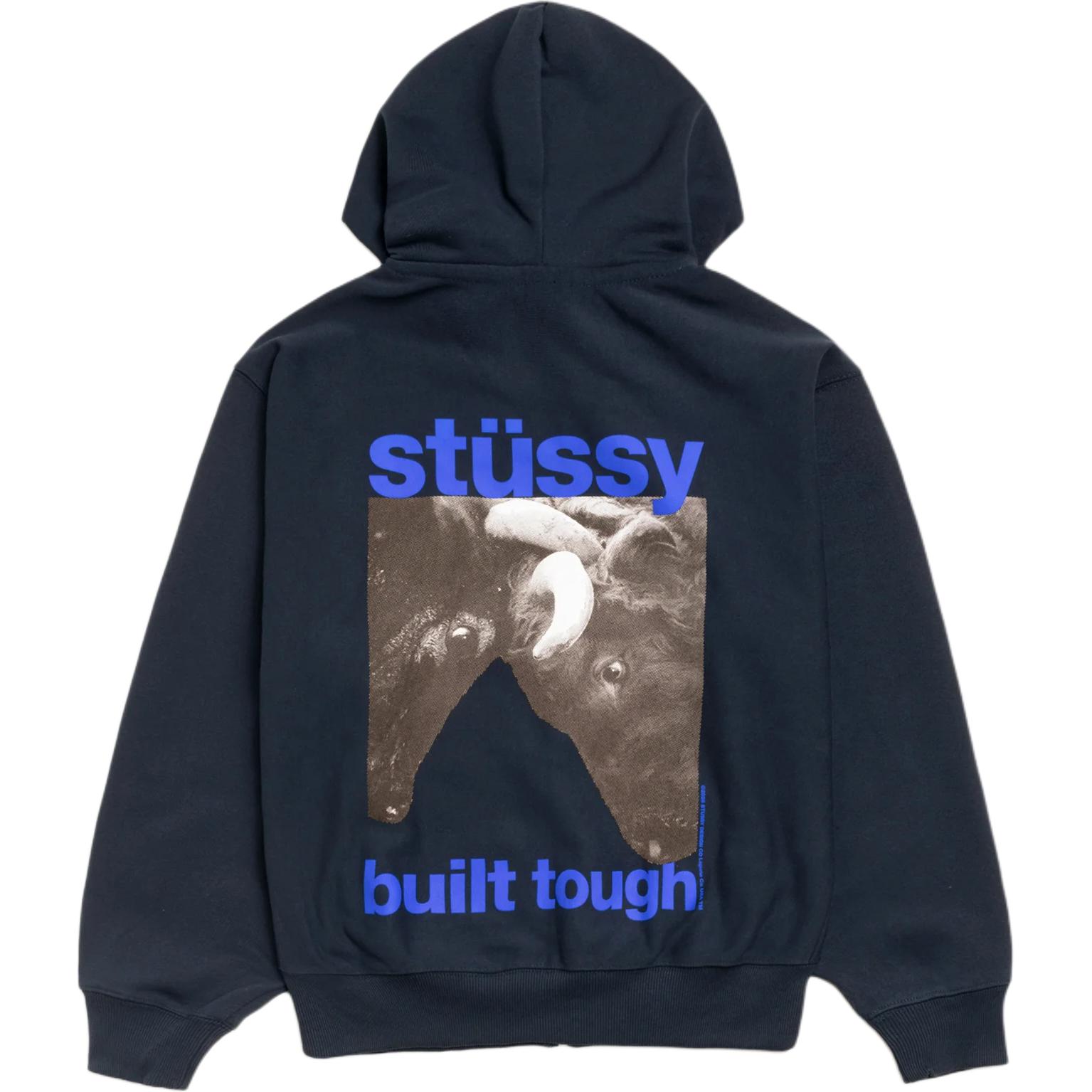 Толстовка Built Tough Zip Hoodie унисекс Stussy, черный — фото 3