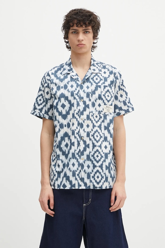 

Хлопковая рубашка Homelane Printed S/S Relaxed Fit Shirt Barbour, темно-синий
