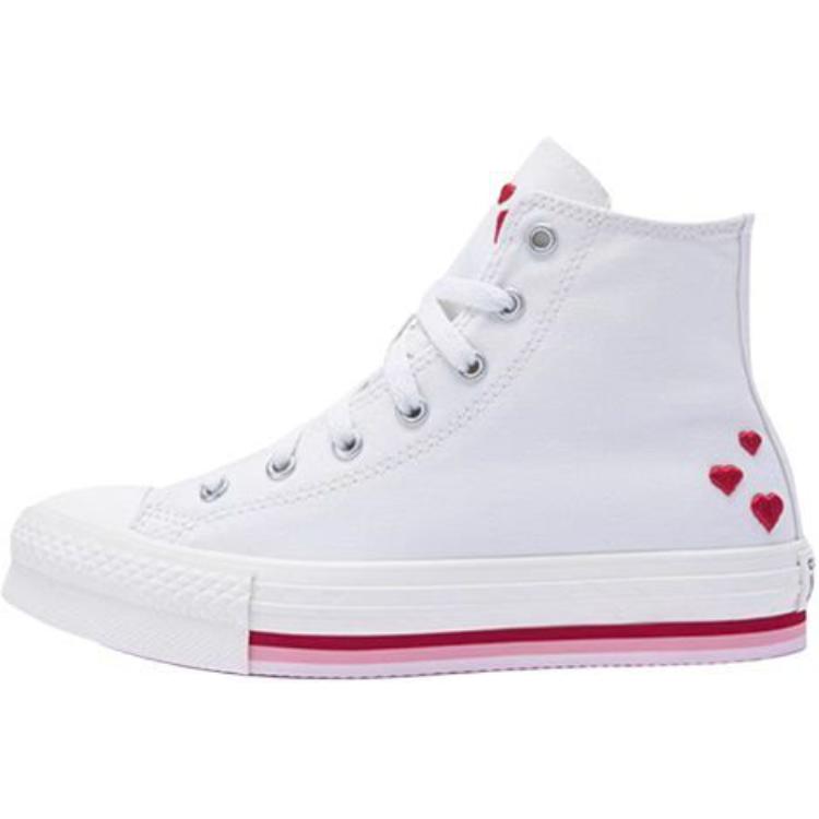 

Детские кеды All Star High Top из хлопка Converse, белый/розовый