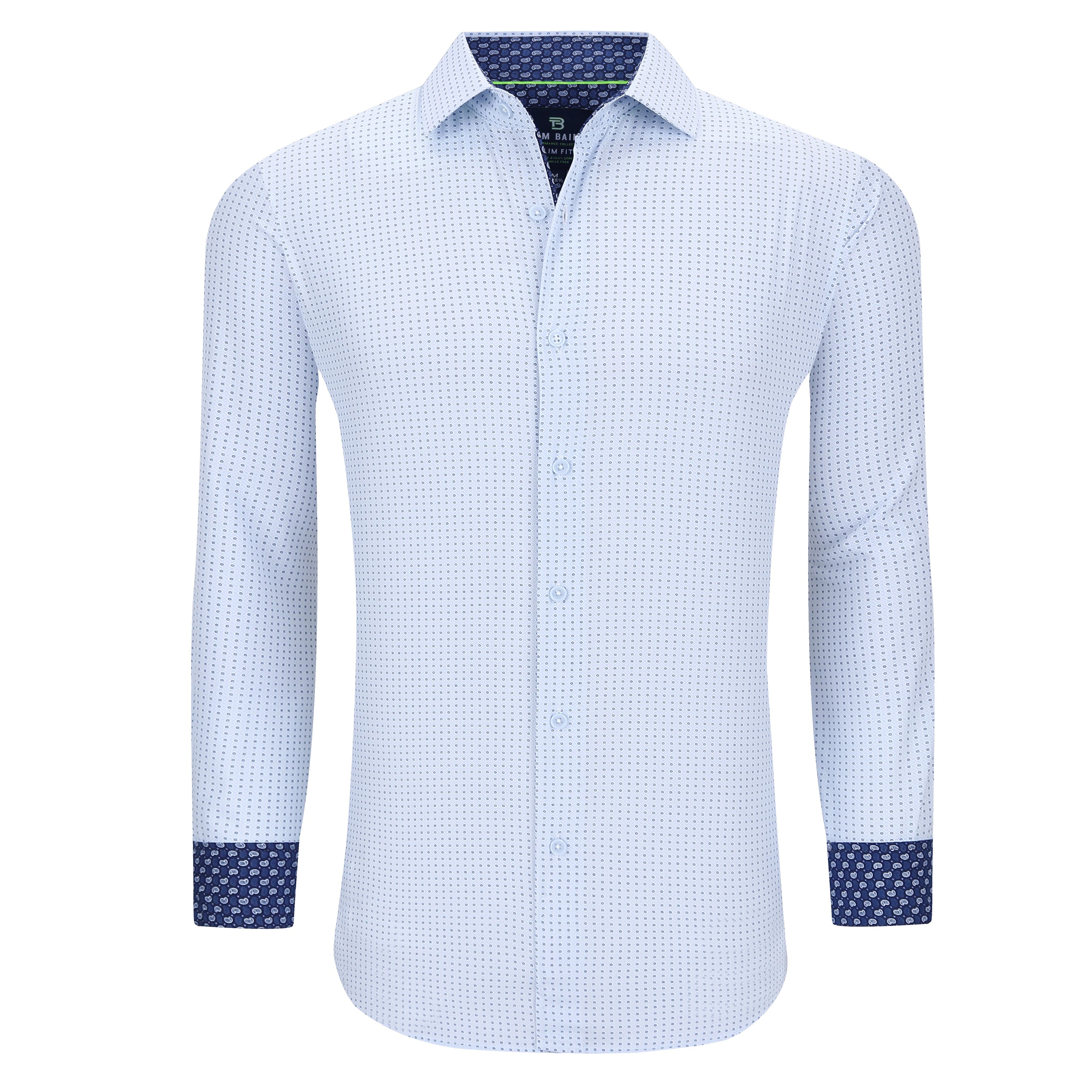 

Tom Baine Slim Fit Performance Мужская рубашка с длинным рукавом, синий