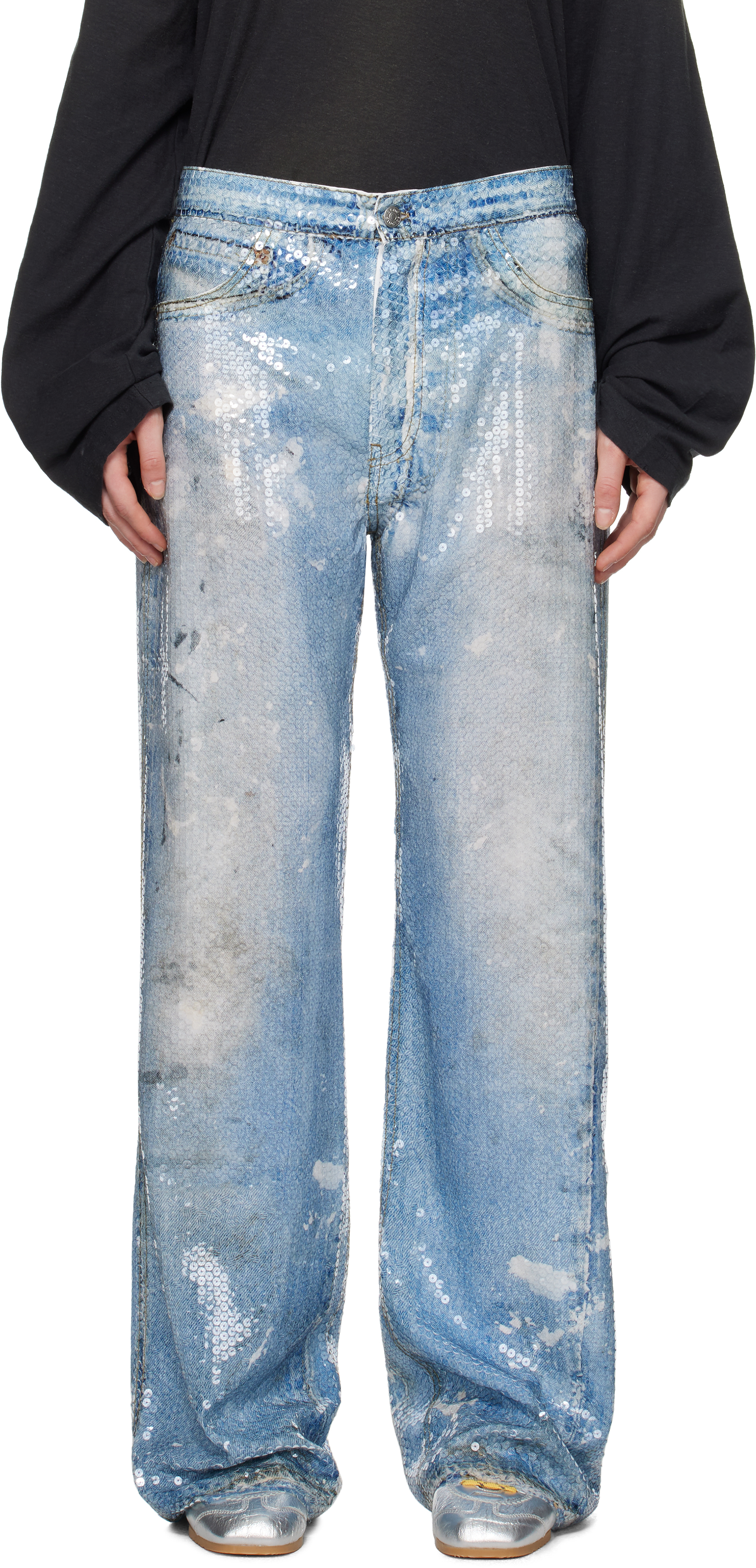 

Брюки с пайетками и принтом Acne Studios