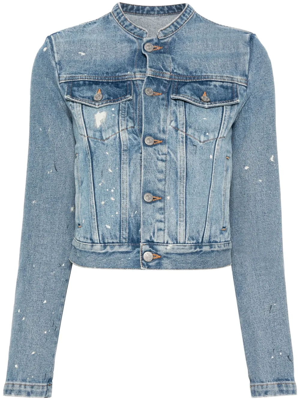 

Джинсовая куртка с эффектом потертости MM6 Maison Margiela, синий