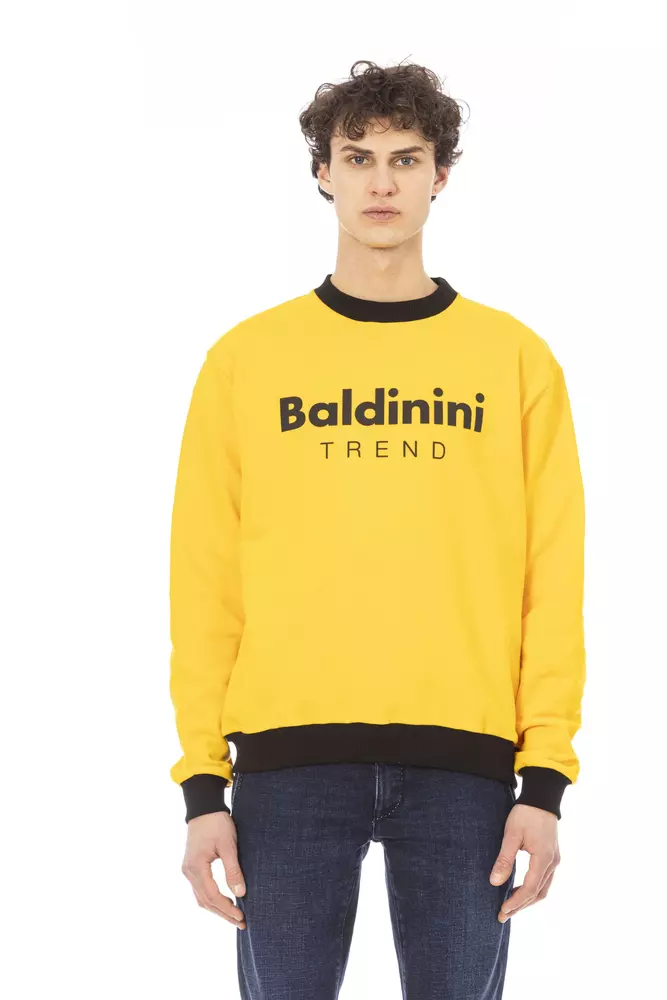 

Желтый хлопковый мужской свитер Baldinini Trend
