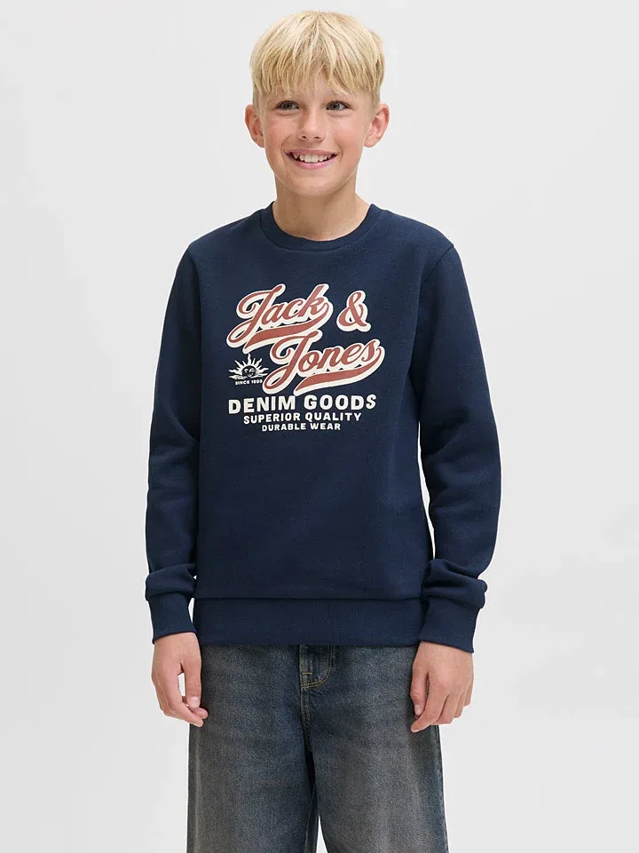 Свитшот с логотипом JACK & JONES Junior, темно-синий