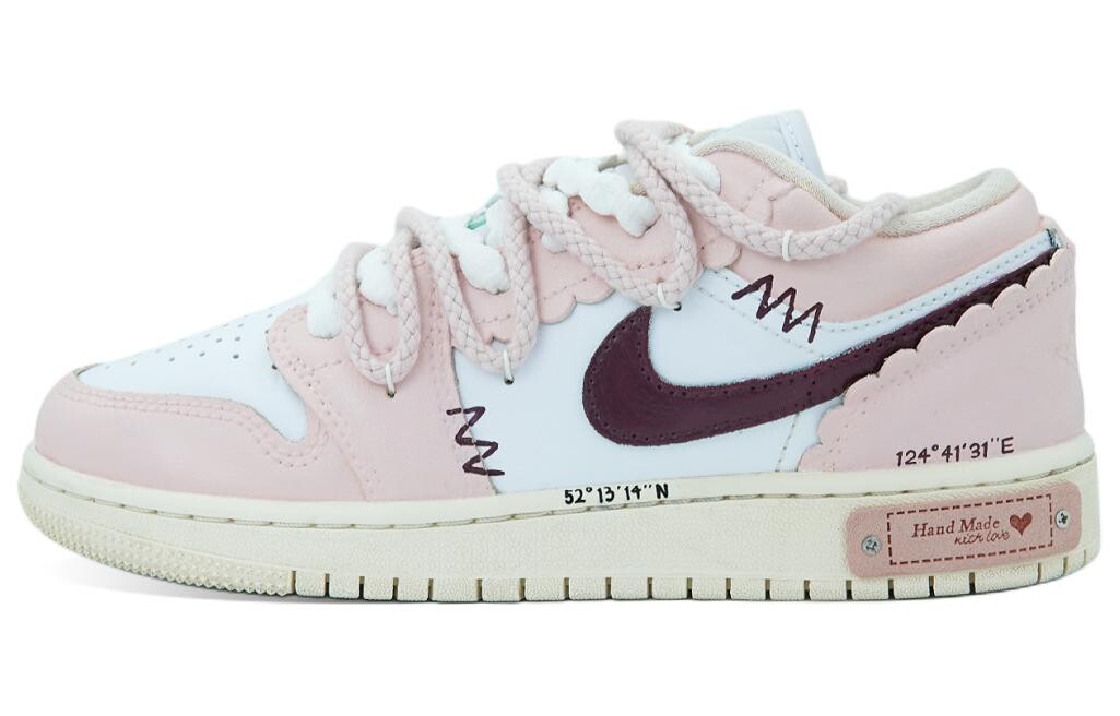

Кроссовки Air Jordan 1 Vintage Basketball Shoes Women's Low-top Pink/red/white, розовый