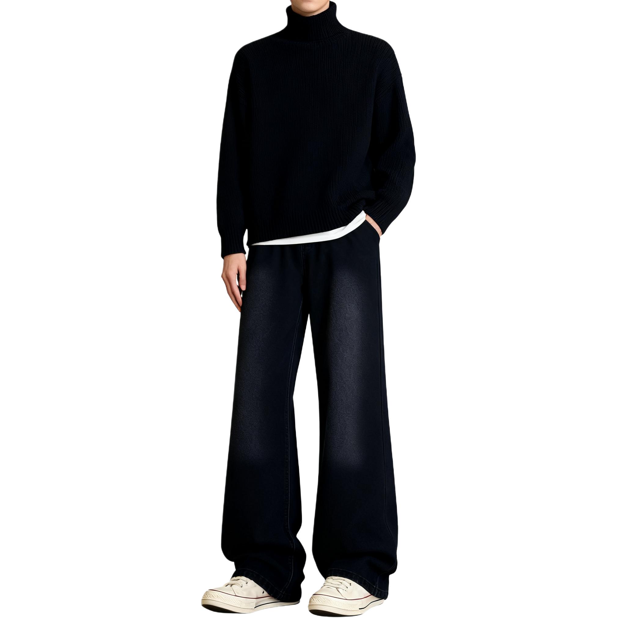 

Джинсы Unisex утепленные с флисовой подкладкой Slim Fit ZIAREL, черный серый (fleece-lined)