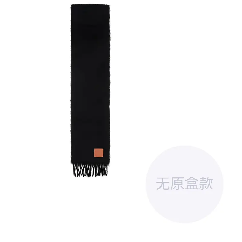 

LOEWE Бахромчатый шарф с логотипом, Black