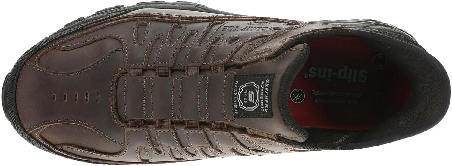 Мужские строительные кроссовки Skechers Holdredge Ryker Hands Free без шнурков, коричневый — фото 2