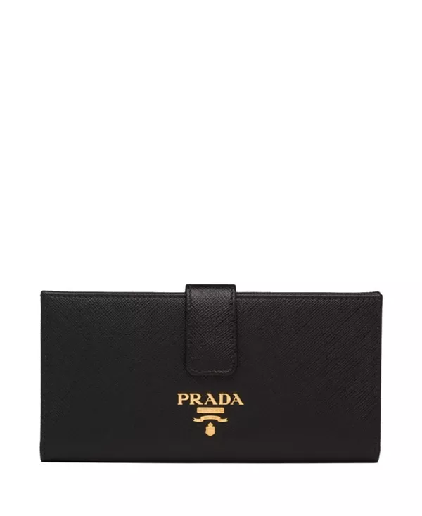 

Большой кошелек из сафьяновой кожи Prada, черный