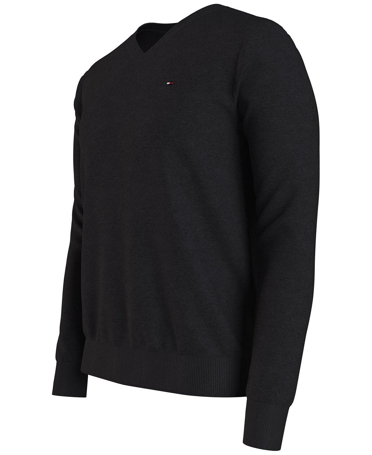 Мужской однотонный свитер с v-образным вырезом Essential Tommy Hilfiger — фото 3