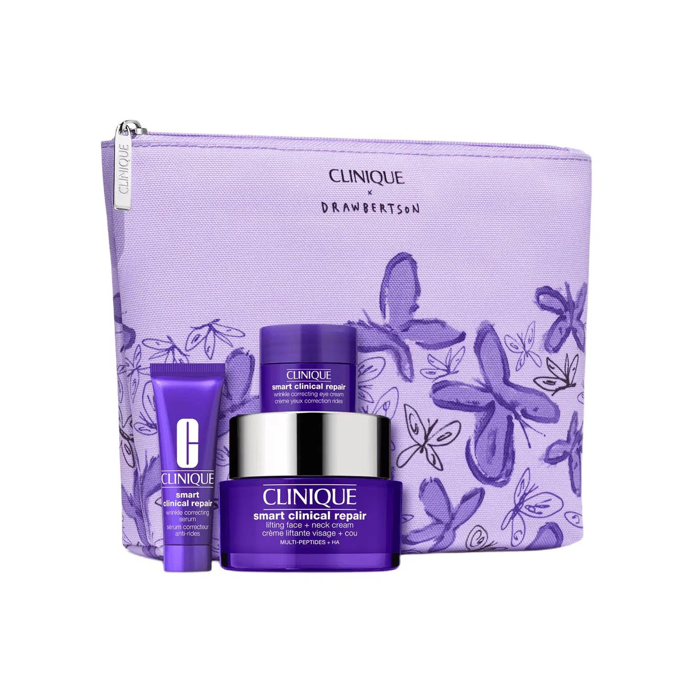 Набор для ухода за кожей шеи увлажняющий CLINIQUE Four-Piece Set фиолетовый