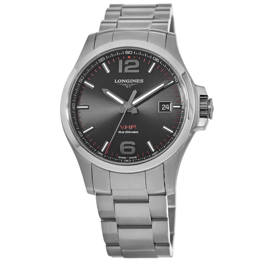 

Мужские часы Longines Conquest VHP с черным циферблатом из стали L3.726.4.56.6