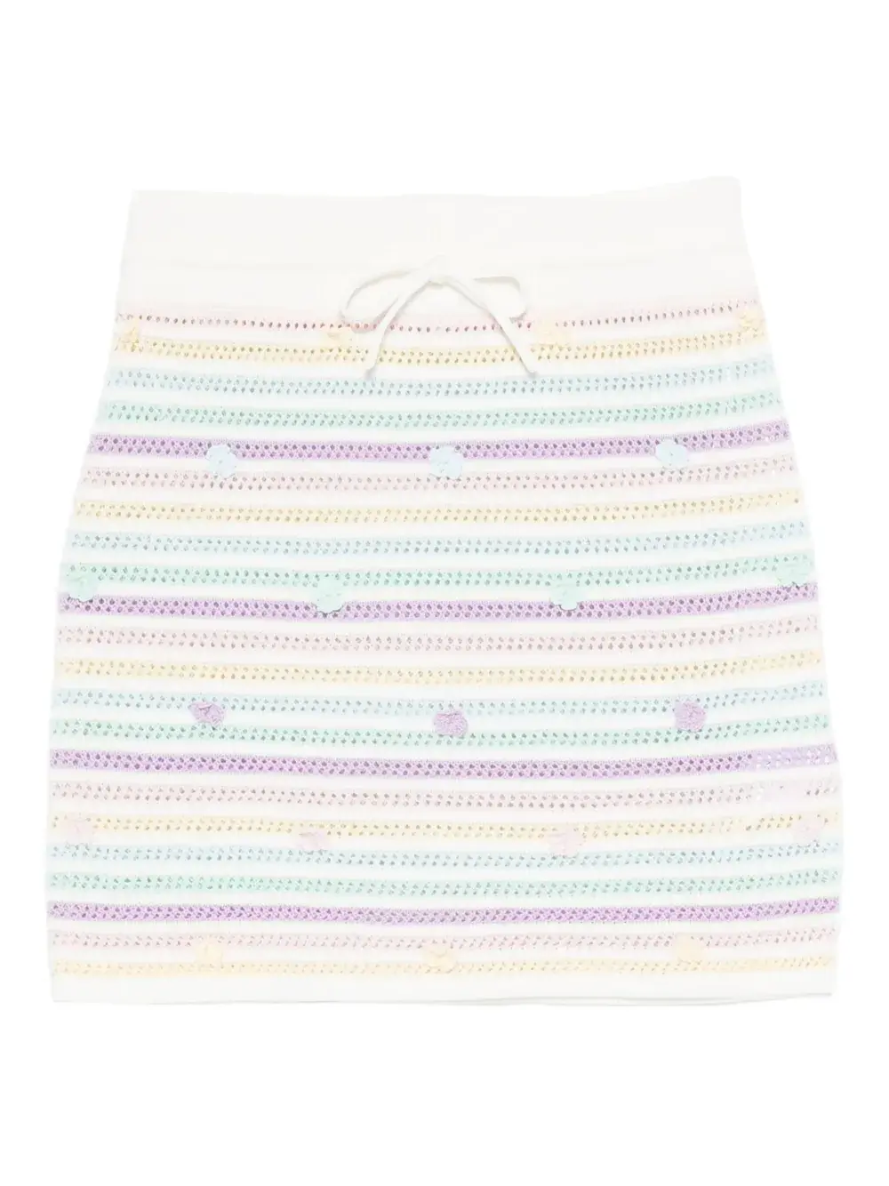 

Полосатая юбка с цветочными украшениями CASABLANCA, белый