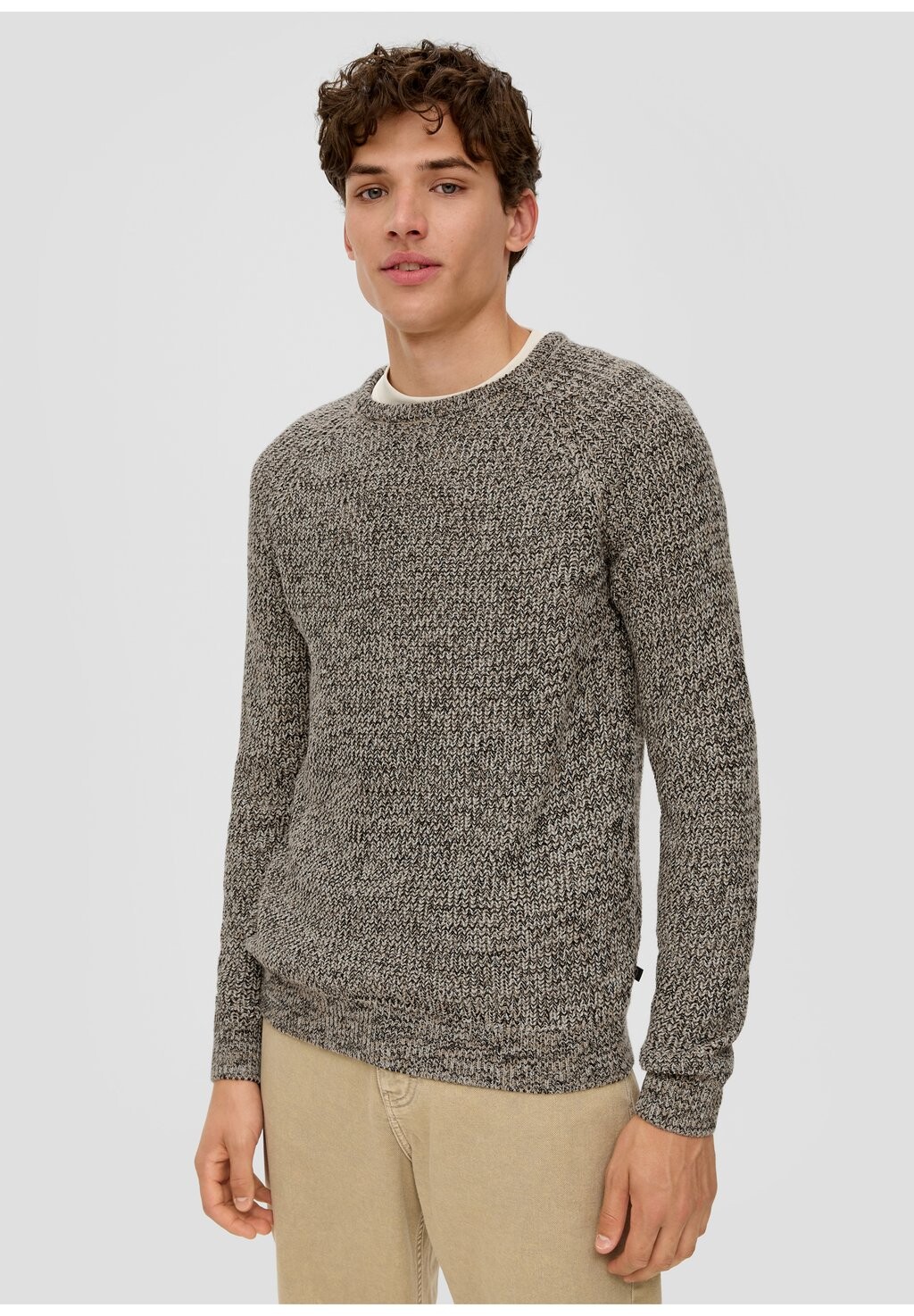 

Вязаный свитер MIT RAGLANÄRMEL QS, цвет sandfarben