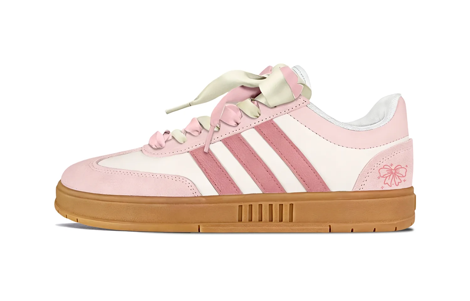 Adidas GRADAS Lace Bowknot Suede Coverage Slip Resistant Low top Skateboard Shoes Unisex Cherry Blossom Pink — фото 3