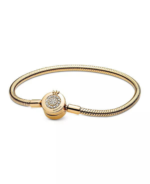 

Браслет Moments с подвеской в виде змеи и кубическим цирконием, покрытый 14-каратным золотом Pandora, gold