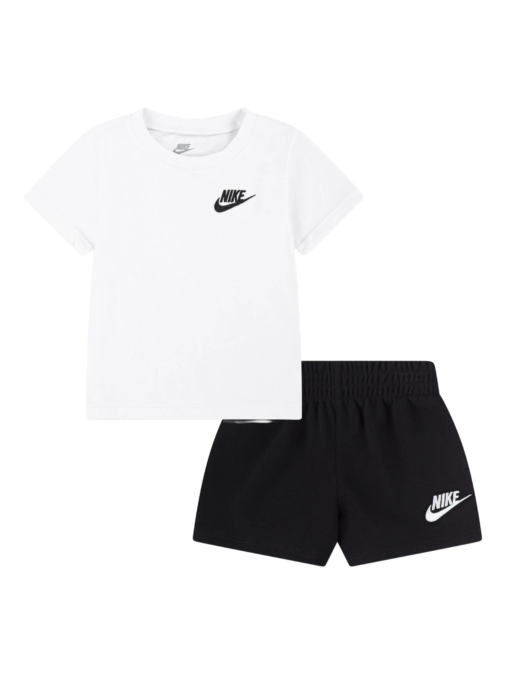 

Комплект из футболки и шортов с вышитым логотипом Nike Kids, черный