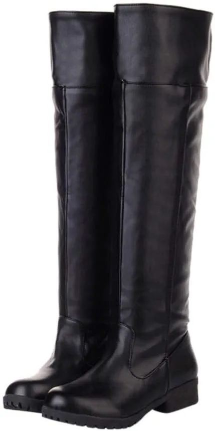 

Мужские косплей-сапоги до колена для верховой езды, высокие костюмированные ботинки ACE SHOCK, черный