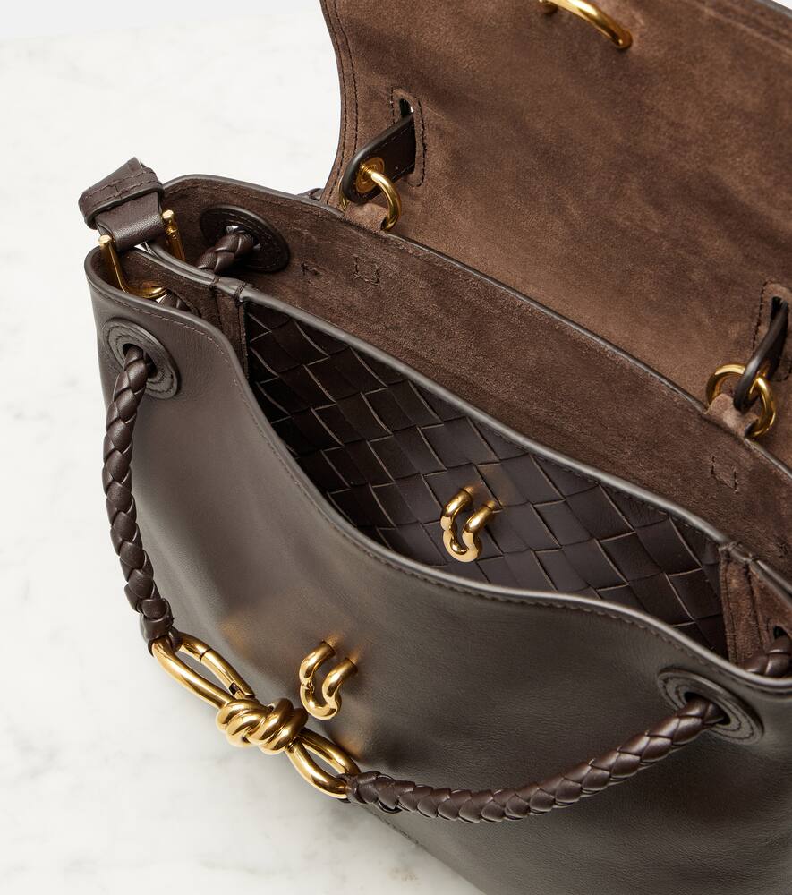 Маленькая кожаная сумка через плечо Ciao Ciao Bottega Veneta, Fondant-M Brass — фото 3
